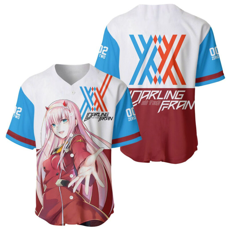 002 Zero Two Strelitzia Baseball Jersey Anime