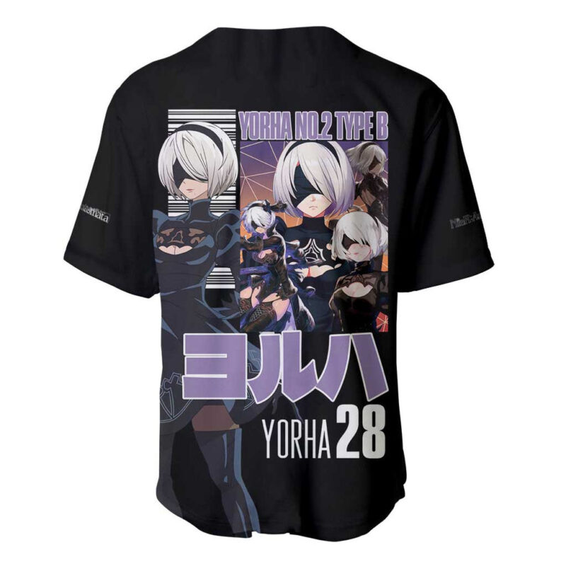 2B Nier Automata Baseball Jersey Anime