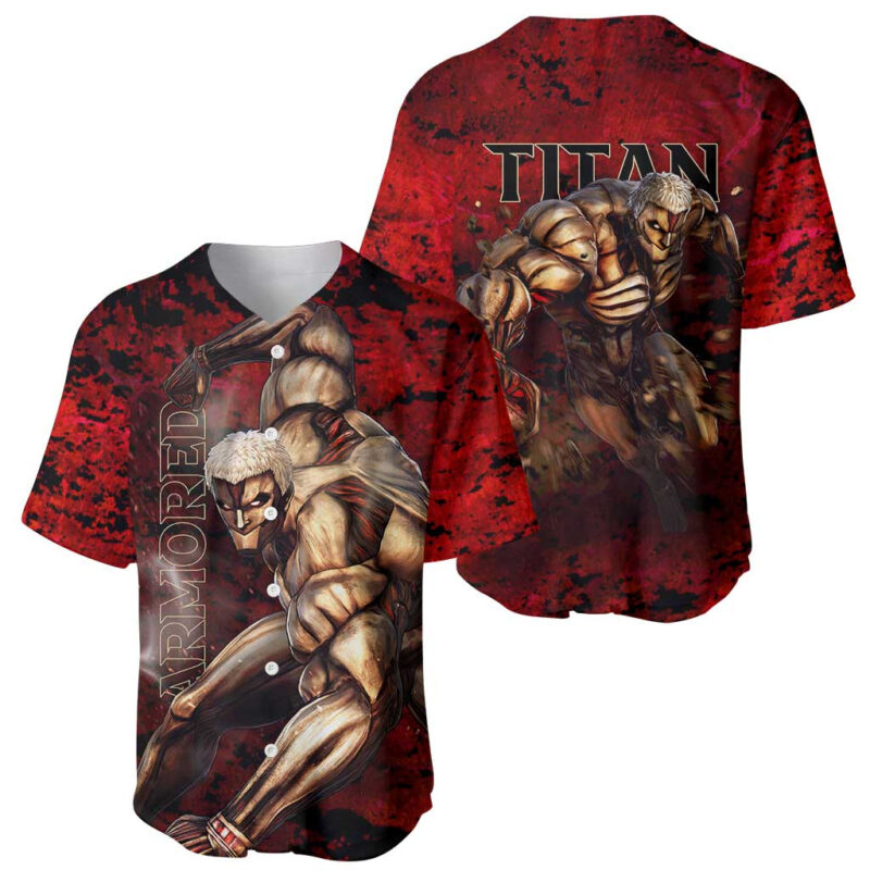 AOT Armored Titan - Attack On Titan Baseball Jersey Anime