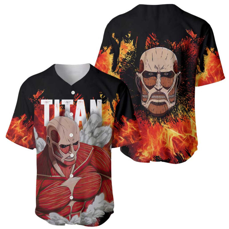 AOT Giant Titan - Attack On Titan Baseball Jersey Anime