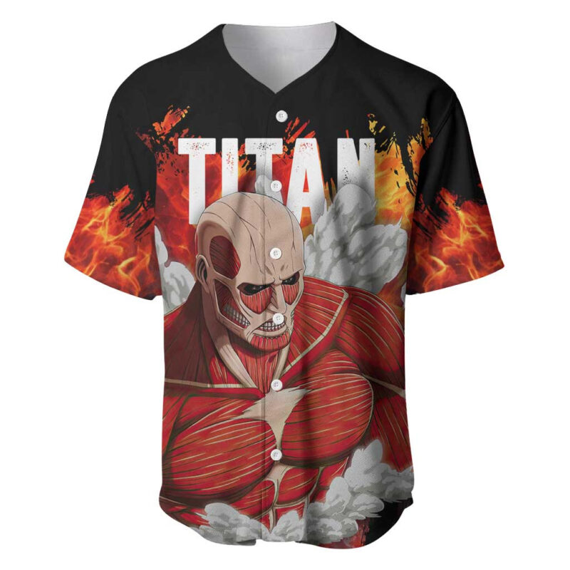 AOT Giant Titan - Attack On Titan Baseball Jersey Anime