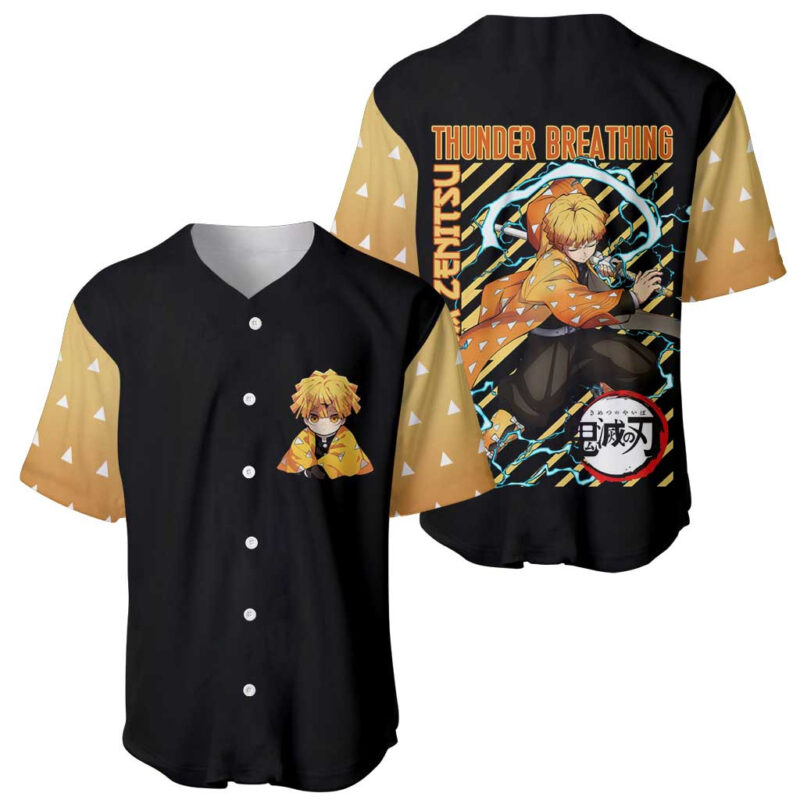 Agatsuma Zenitsu Demon Slayer Baseball Jersey Anime
