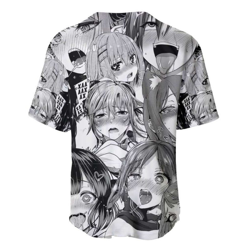 Ahegao Manga Collage Baseball Jersey Anime