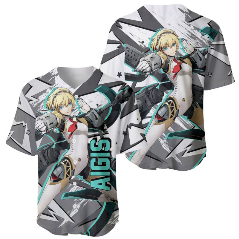 Aigis Persona Baseball Jersey Anime Mix Polygon Cyber