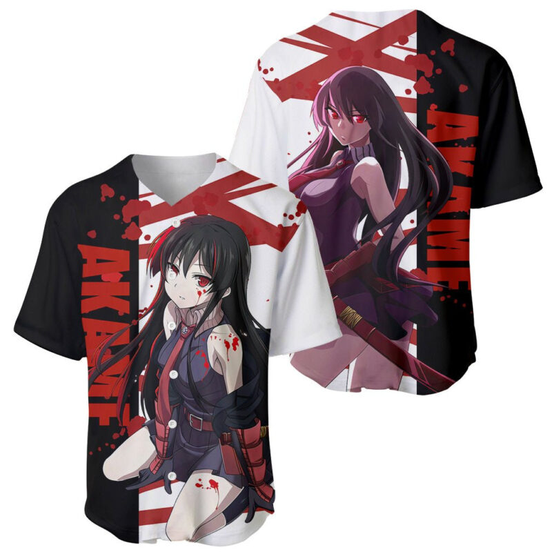 Akame - Akame ga Kill Baseball Jersey Anime Mix Grunge Blood