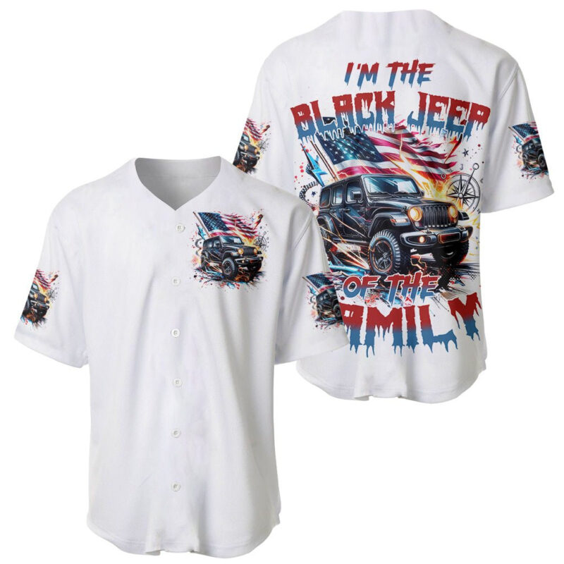 America Jeep Baseball Jersey I'm The Black Jeep Of The Family