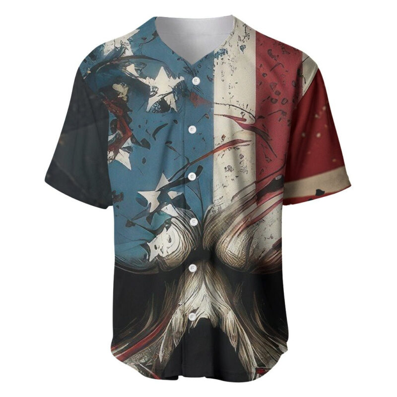 American Flag Skull Baseball Jersey I'm Not Anti - Social I'm Just Not User Friendly