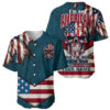 American Flag Skull Baseball Jersey I'm an American I Have The Right To Bear Arms Your Approval Is Not Required