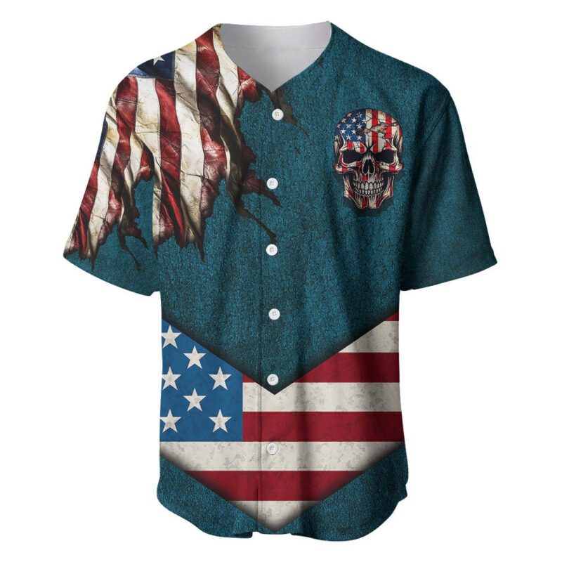 American Flag Skull Baseball Jersey I'm an American I Have The Right To Bear Arms Your Approval Is Not Required