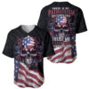 American Flag Skull Baseball Jersey Sorry If My Patriotism Offends You Trust Me