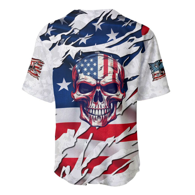 American Flag Skull Baseball Jersey