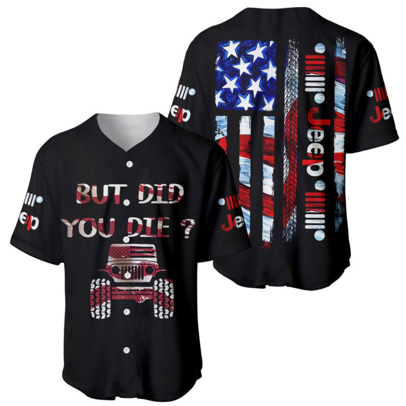American Jeep Baseball Jersey American Flag Jeep Life