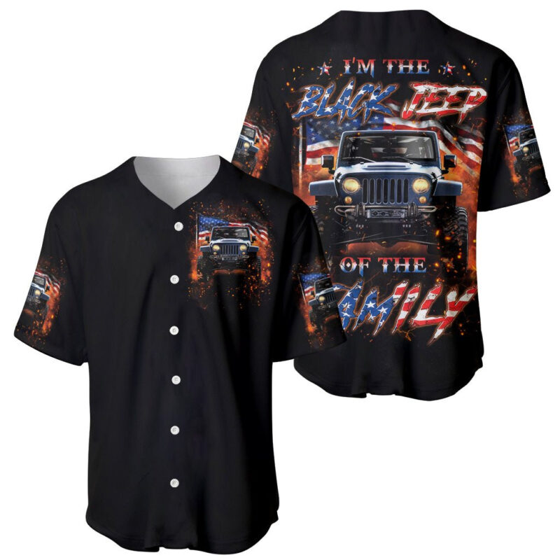 American Jeep Baseball Jersey I'm The Black Jeep Of The Family