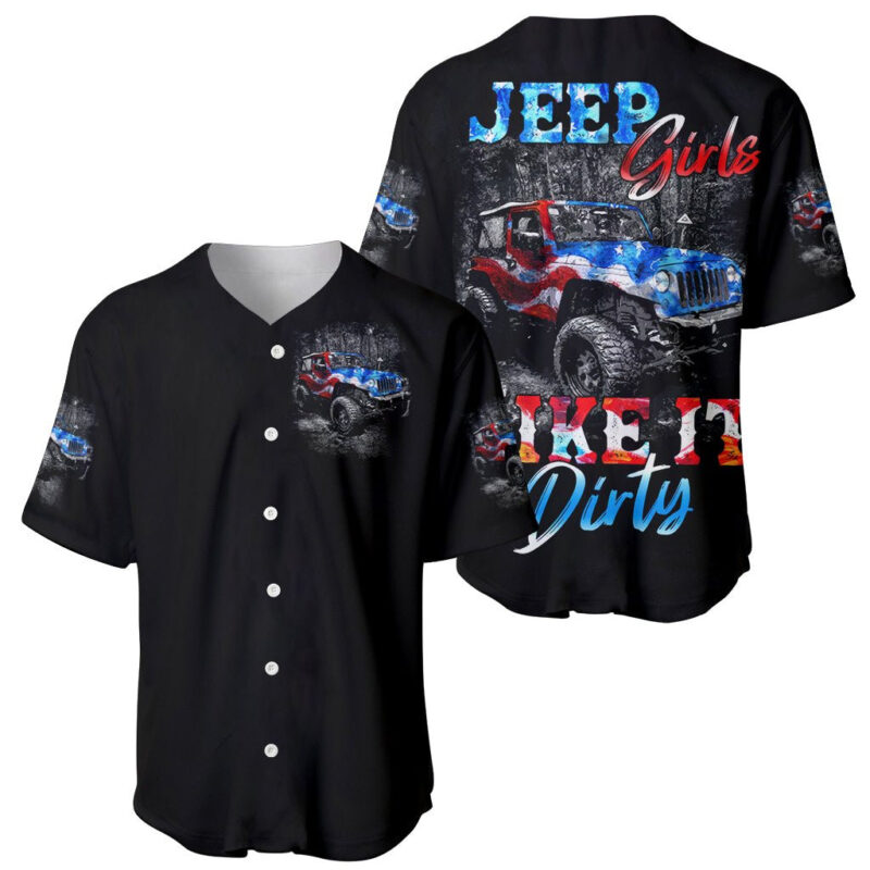 American Jeep Baseball Jersey Jeep Girls Like It Dirty