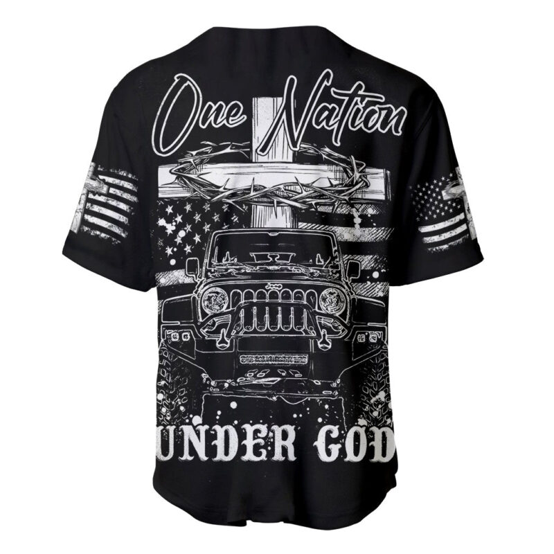 American Jeep Baseball Jersey One Nation Under God