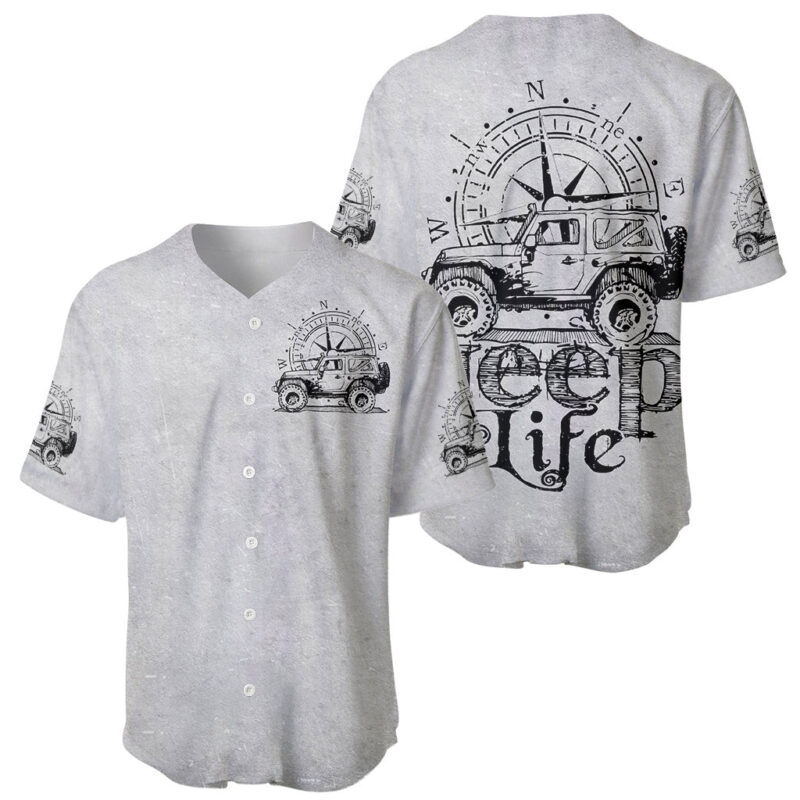 American Jeep Baseball Jersey Sketch Art Jeep Life