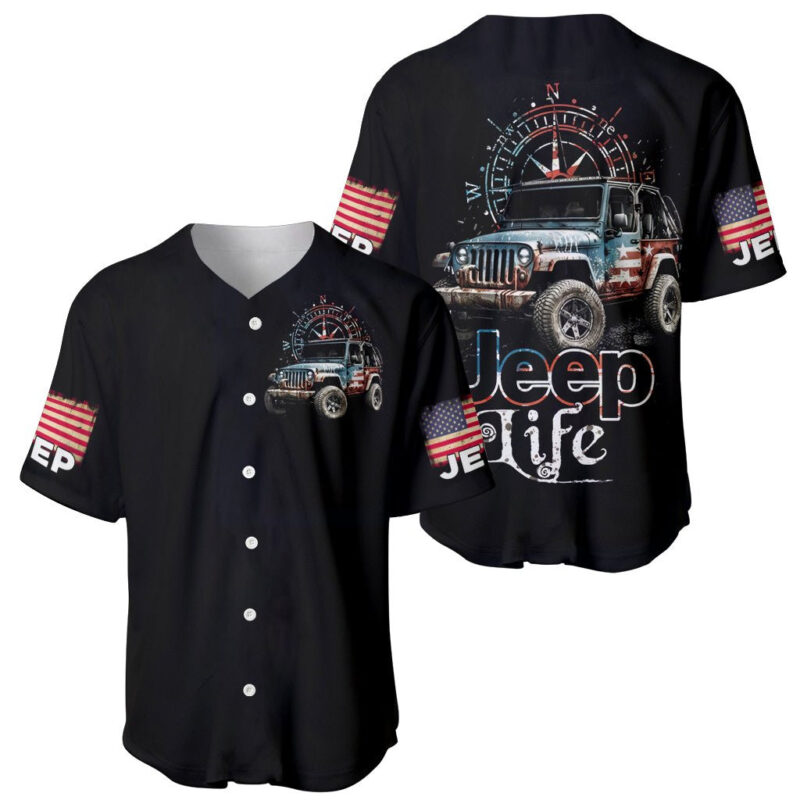 American Jeep Baseball Jersey Vintage Jeep Life