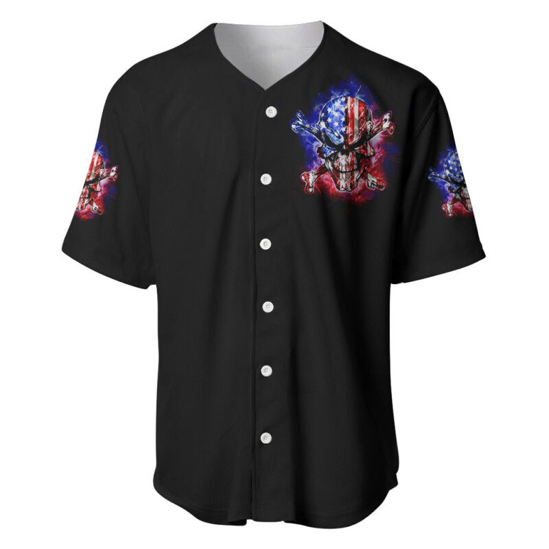 American Skull Baseball Jersey American Live It Love It Or Get The Hell Out