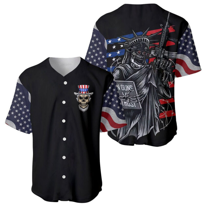 American Skull Baseball Jersey In Gun We Trust