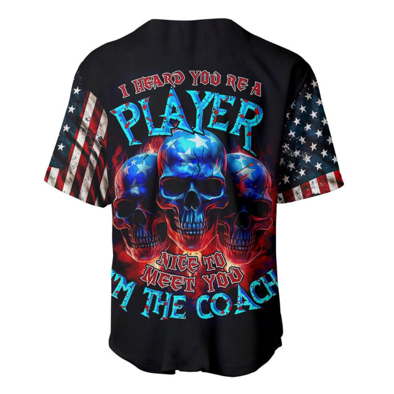 American Skull Baseball Jersey Nice To Meet You Im The Coach