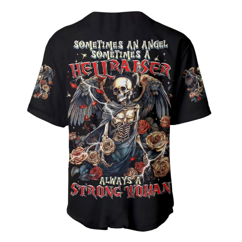 Angel Skull Baseball Jersey Sometimes An Angel Sometimes A Hellraiser
