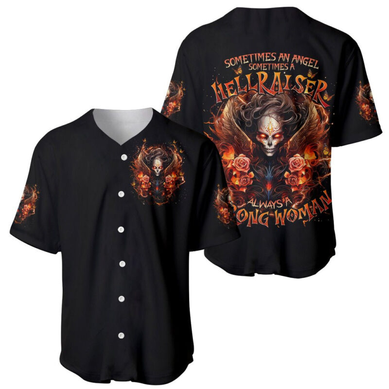 Angel Skull Baseball Jersey Sometimes An Angel Sometimes A Hellrasier