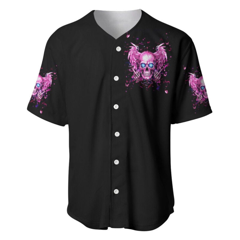 Angel Skull Baseball Jersey The Good Girl In Me Got Tired Of The Bullshit