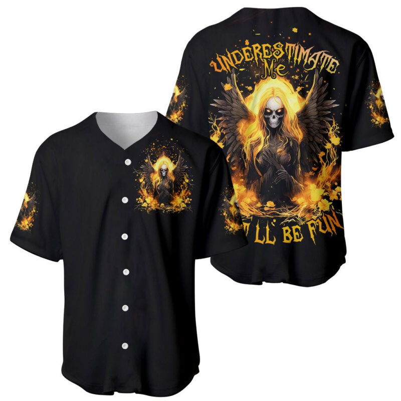 Angel Skull Baseball Jersey Underestimate Me That 'll Be Fun