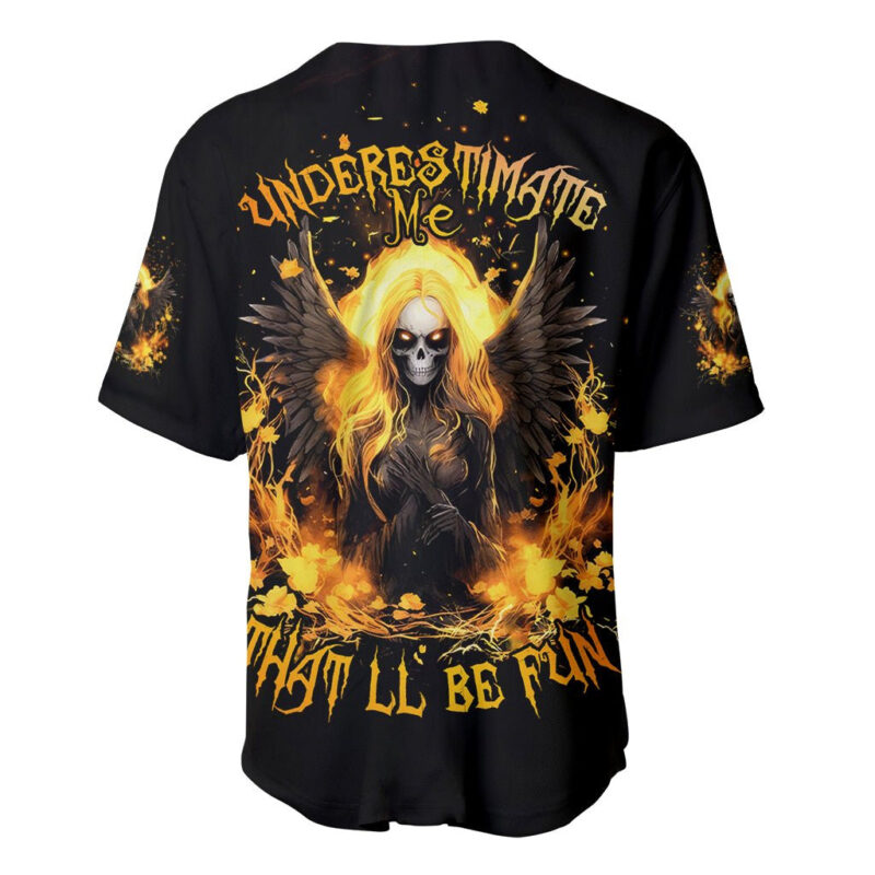 Angel Skull Baseball Jersey Underestimate Me That 'll Be Fun