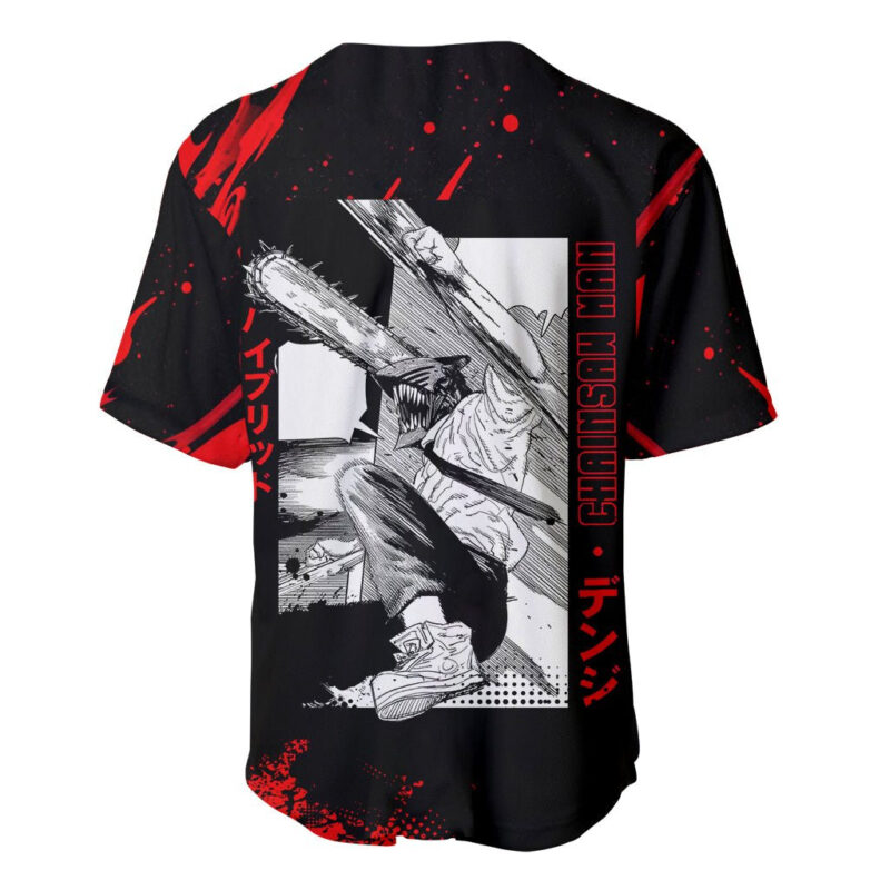 Anime Chainsaw Man Baseball Jersey Dark World