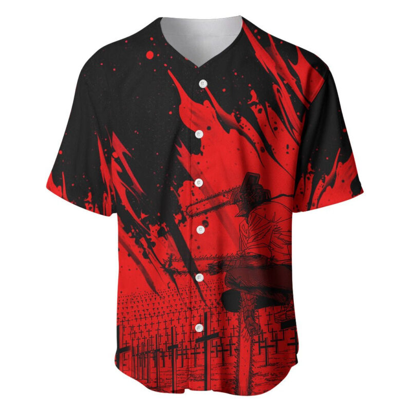 Anime Chainsaw Man Baseball Jersey Dark World