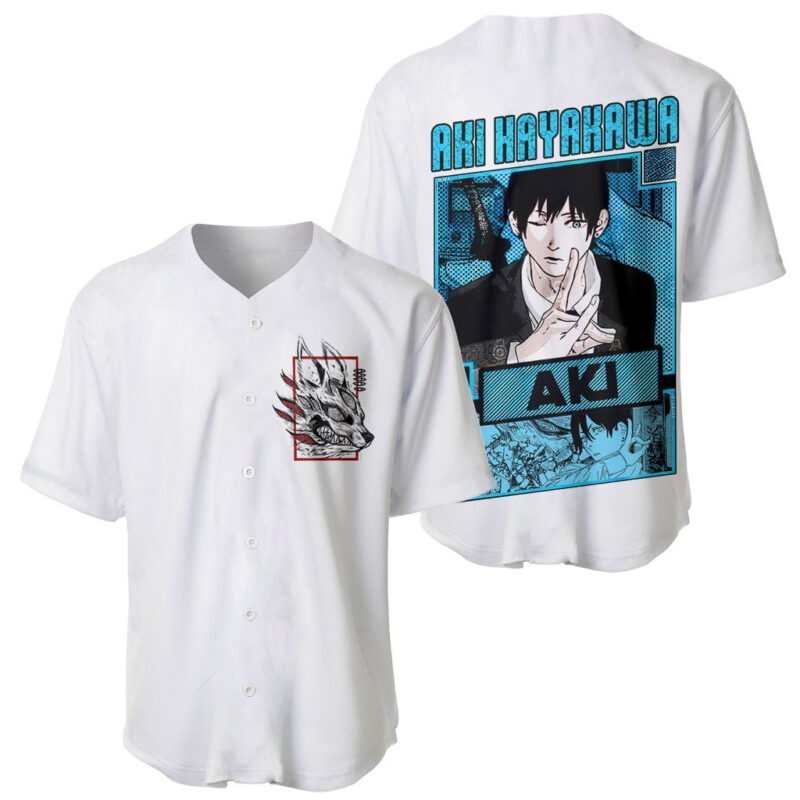 Anime Chainsaw Man Streetwear Baseball Jersey Aki Hayakawa