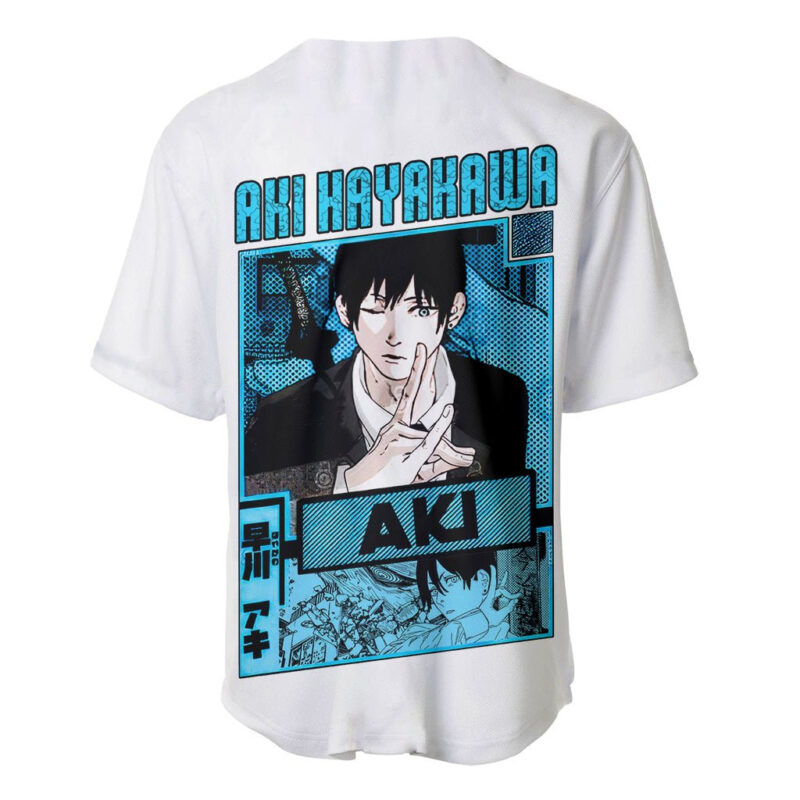 Anime Chainsaw Man Streetwear Baseball Jersey Aki Hayakawa