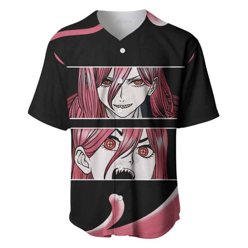 Anime Chainsaw Man Streetwear Baseball Jersey Power