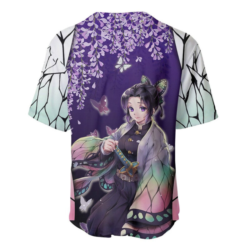 Anime Demon Slayers Kocho Shinobu Baseball Jersey Insect Hashira
