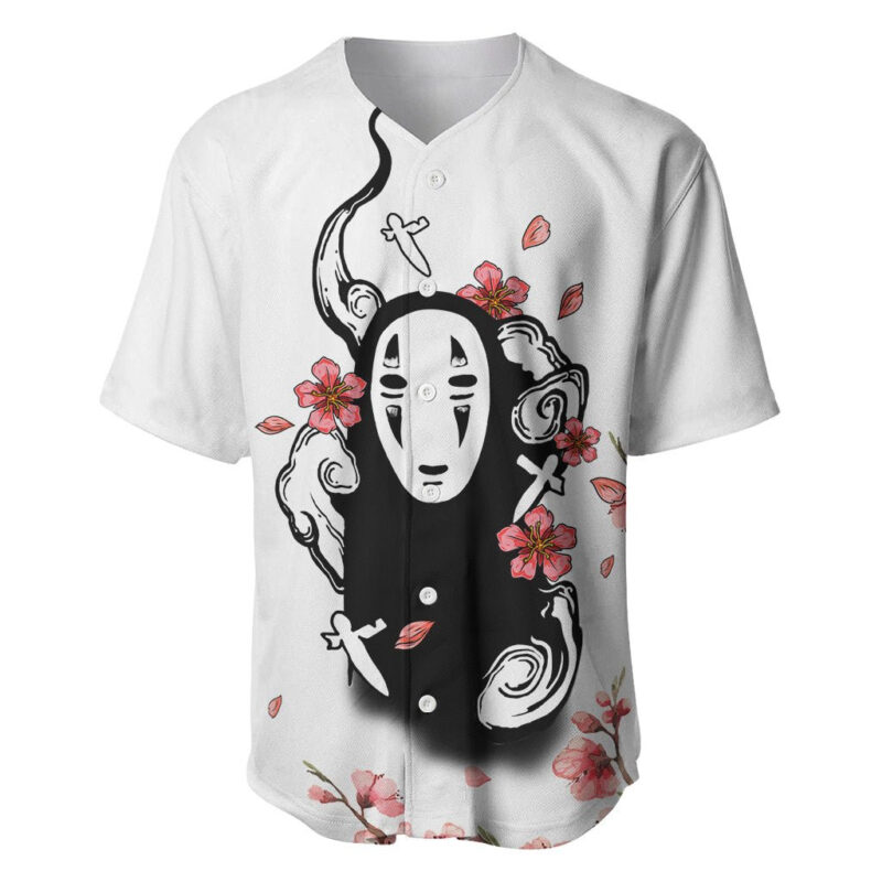 Anime Movie No Face Baseball Jersey Sakura Sumi-e Style