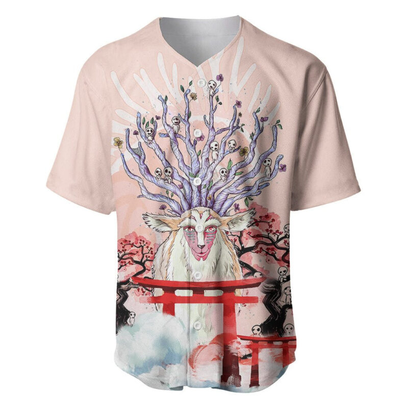 Anime Movie Wolf Princess Baseball Jersey Forest Spirits