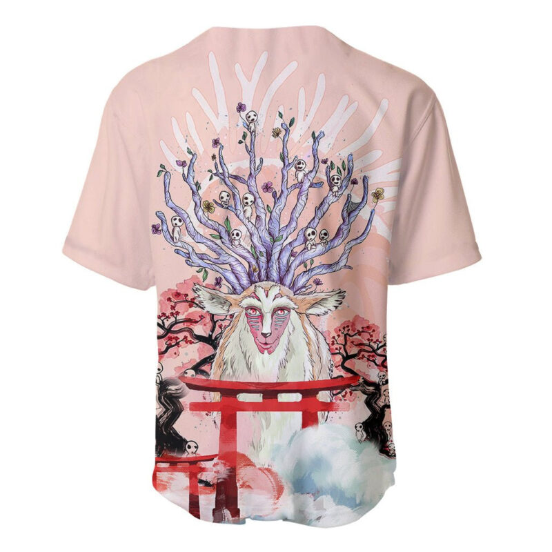 Anime Movie Wolf Princess Baseball Jersey Forest Spirits