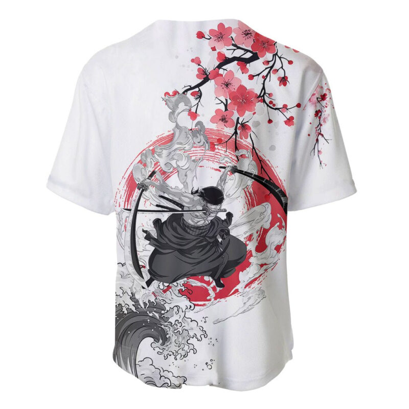 Anime One Piece Roronoa Zoro Baseball Jersey Sumi-e Painting Style