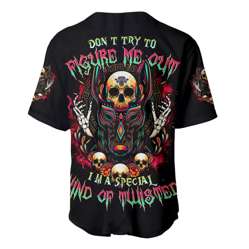 Anubis Skull Baseball Jersey Skull Anubis Don't Try To Figured Me Out