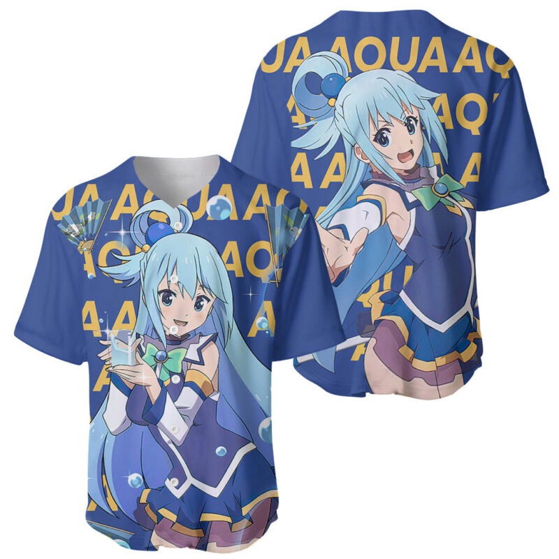Aqua KonoSuba Baseball Jersey Anime