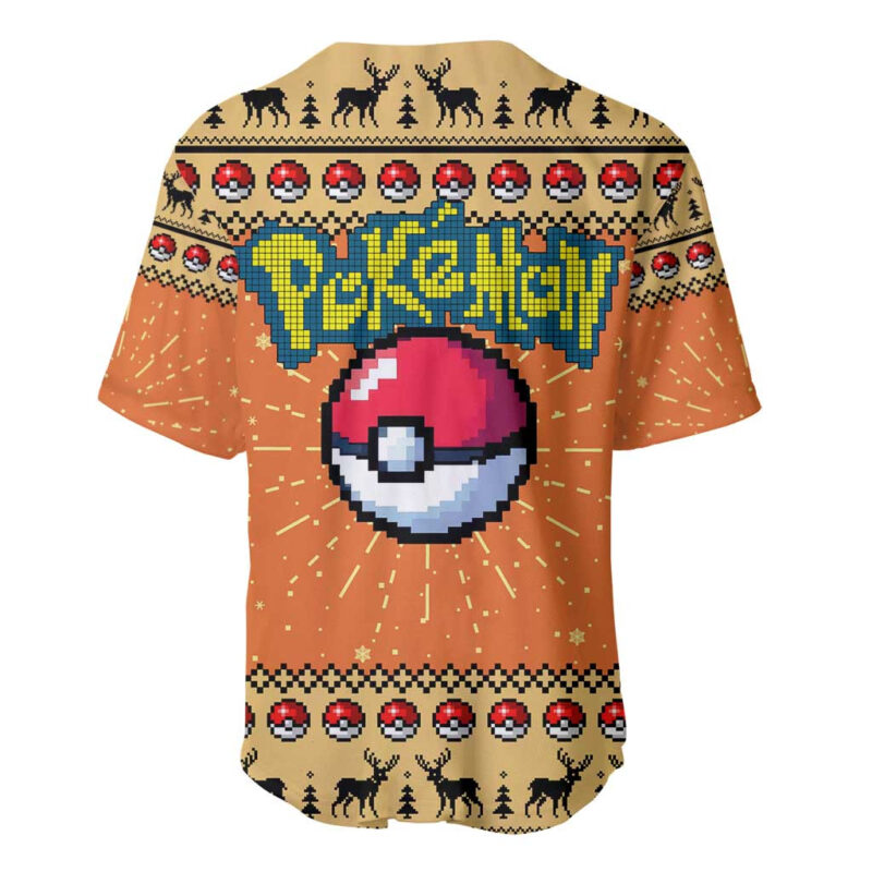 Arcanine Pokemon Baseball Jersey Anime Pixel Christma Pattern