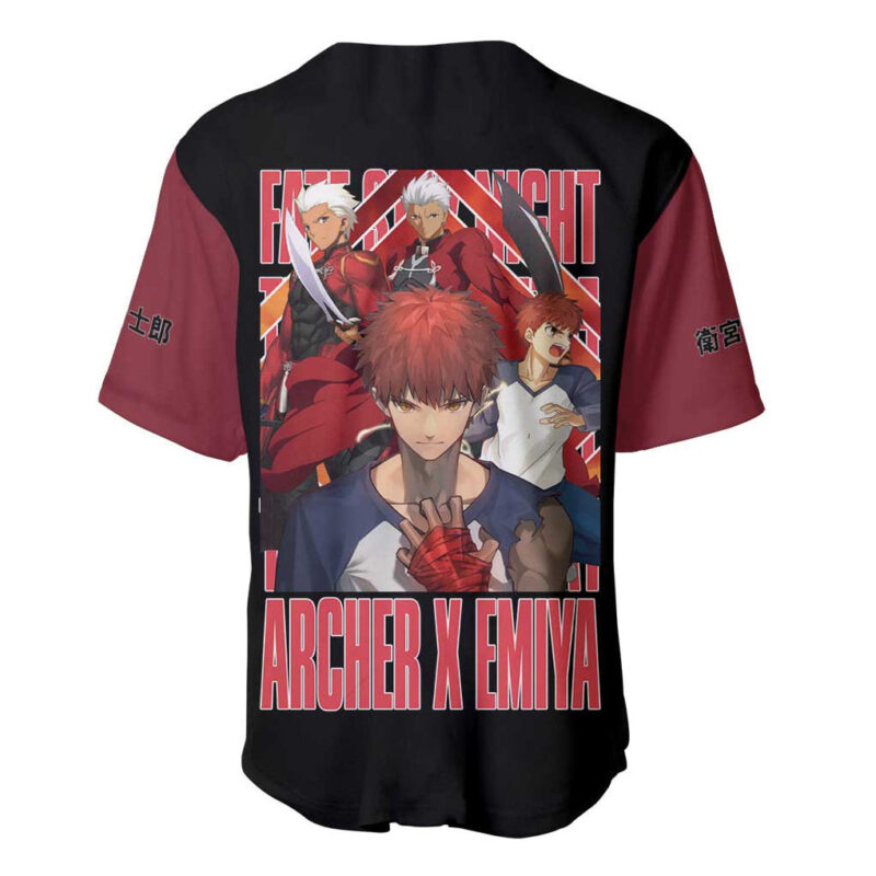 Archer x Emiya Fate Stay Night Unlimited Blade Works Baseball Jersey Anime