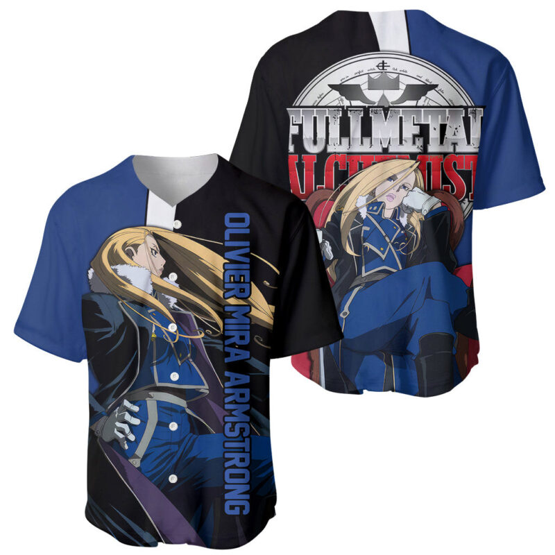 Armstrong Olivier Mira - Fullmetal Alchemist Baseball Jersey Anime