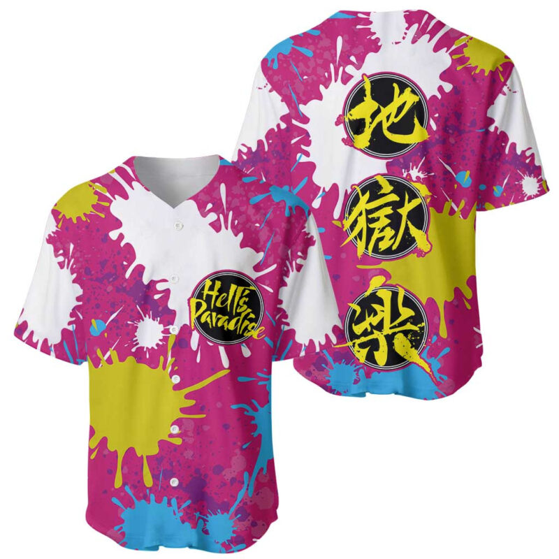Art Fantasma Hells Paradise Baseball Jersey Anime Uniform Mix Color Painting Splash