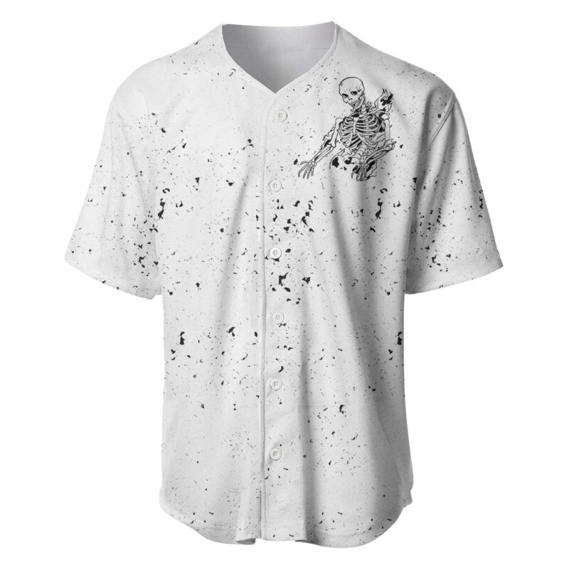 Art Skull Baseball Jersey Rock Paper Scissors Throat Punch I Win