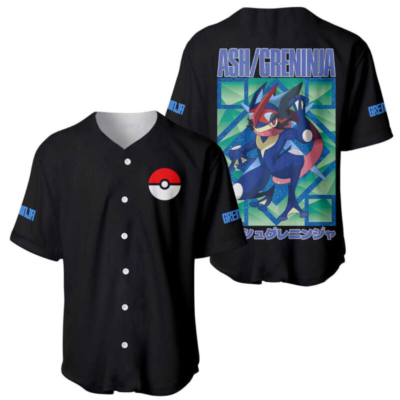 Ash Greninja Pokemon Baseball Jersey Anime