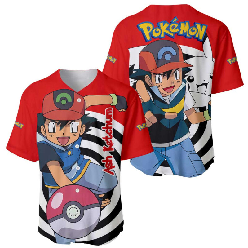 Ash Ketchum - Pokemon Baseball Jersey Anime