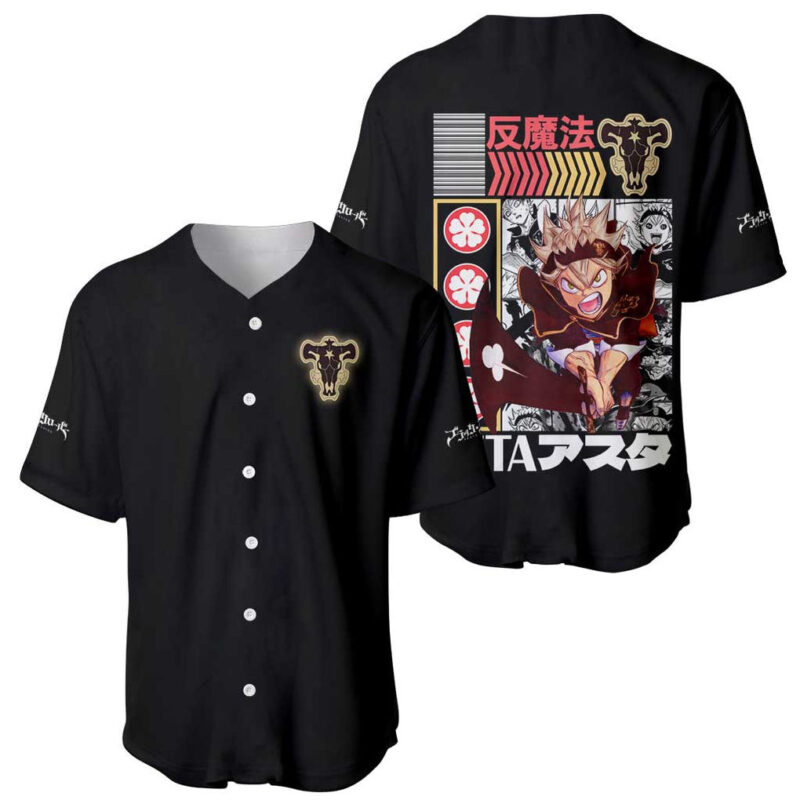 Asta Black Clover Baseball Jersey Anime V2