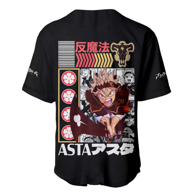 Asta Black Clover Baseball Jersey Anime V2